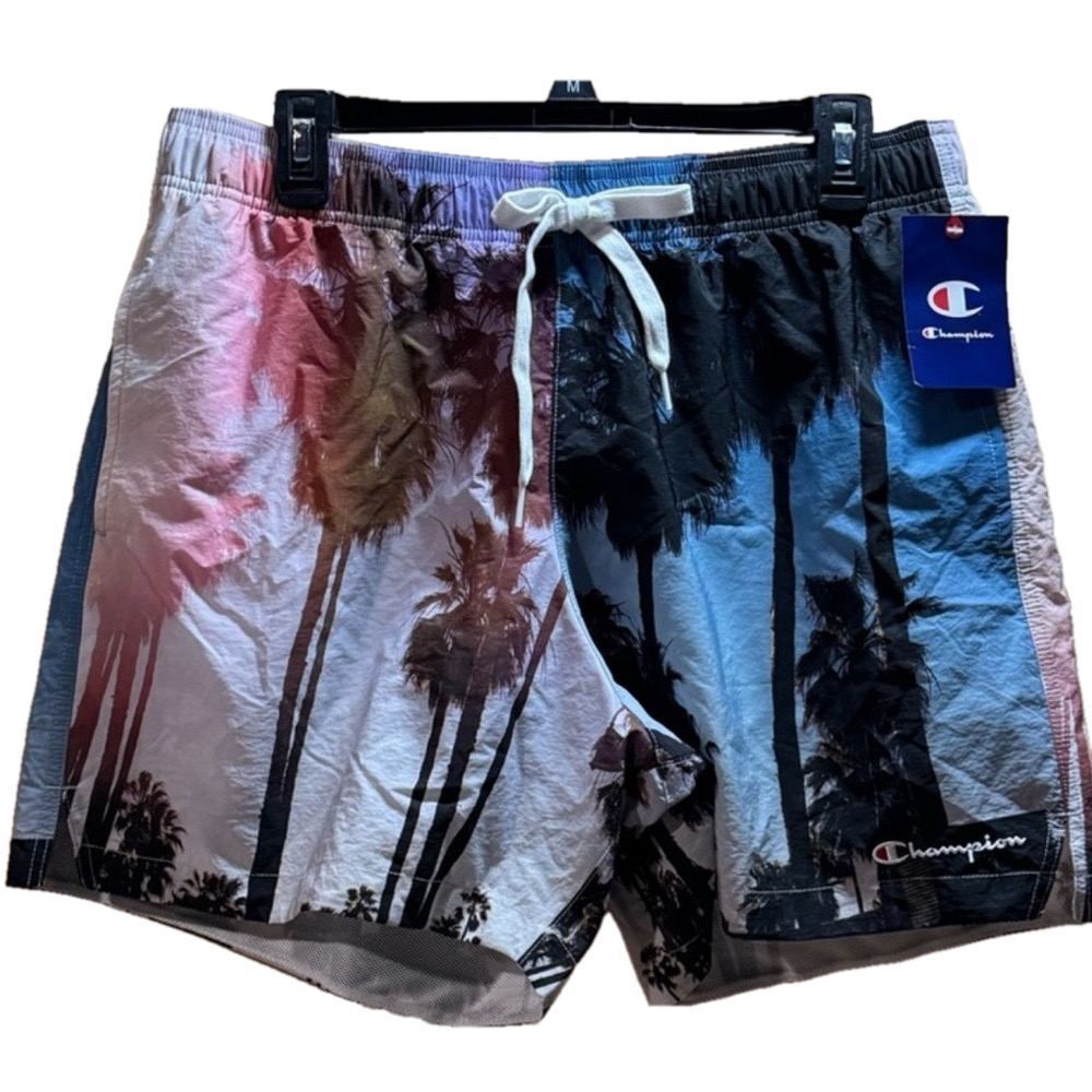 Champion Men's Palm Tree Multicolor Shorts Large NWT